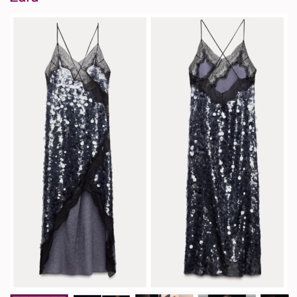 Zara Midnight Blue Sequin Backless Dress